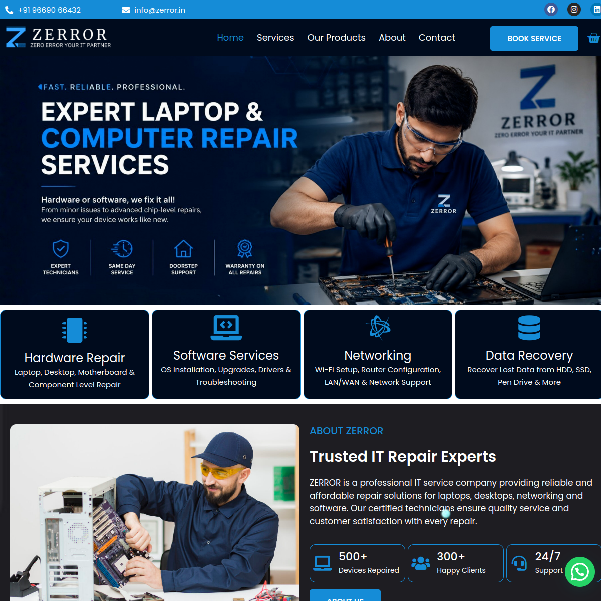Zerror website screenshot