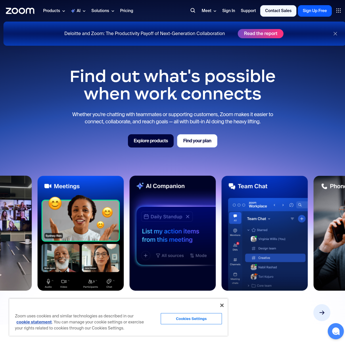 Live screenshot of zoom.us