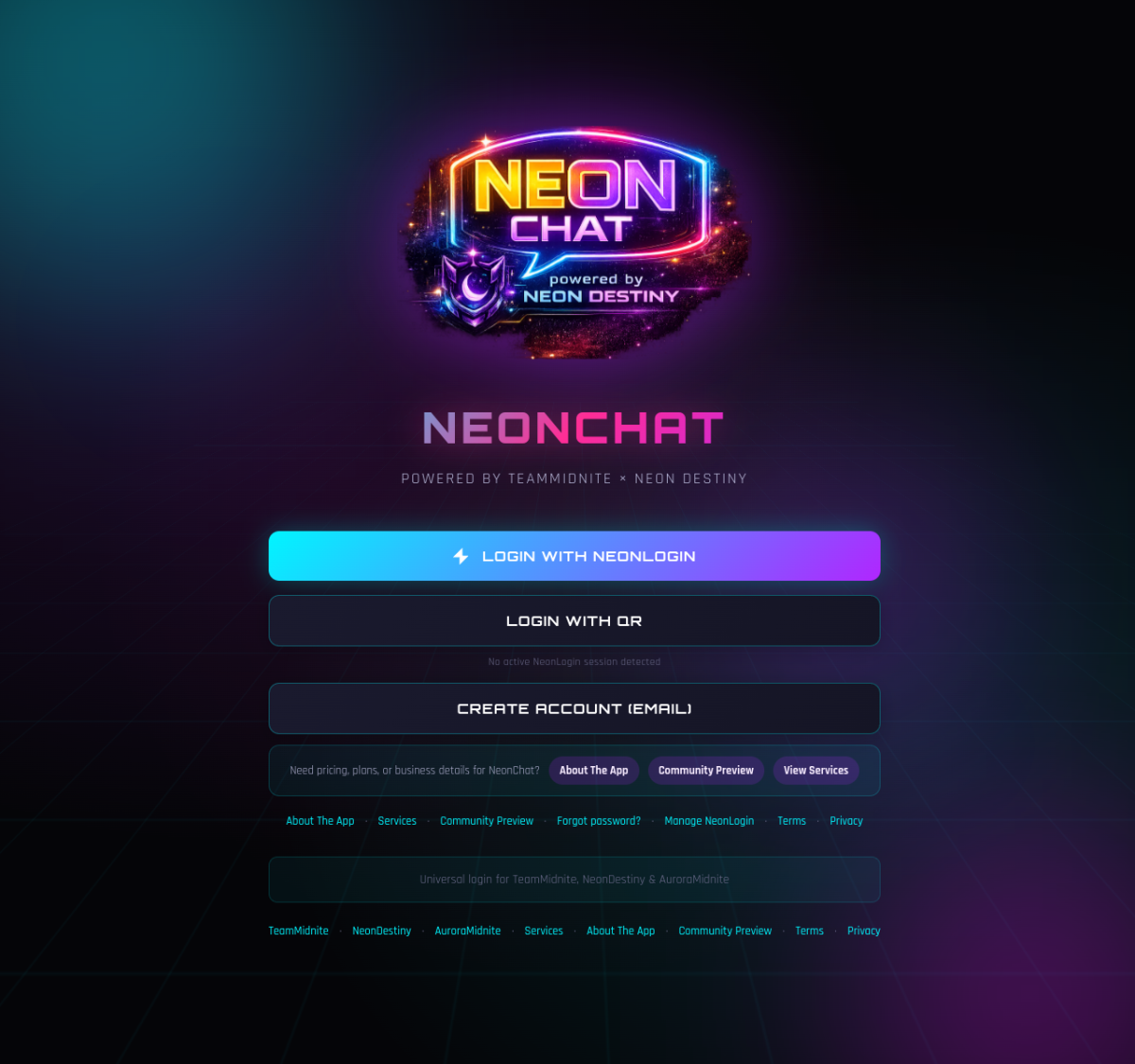 Screenshot preview of Neonchat.co