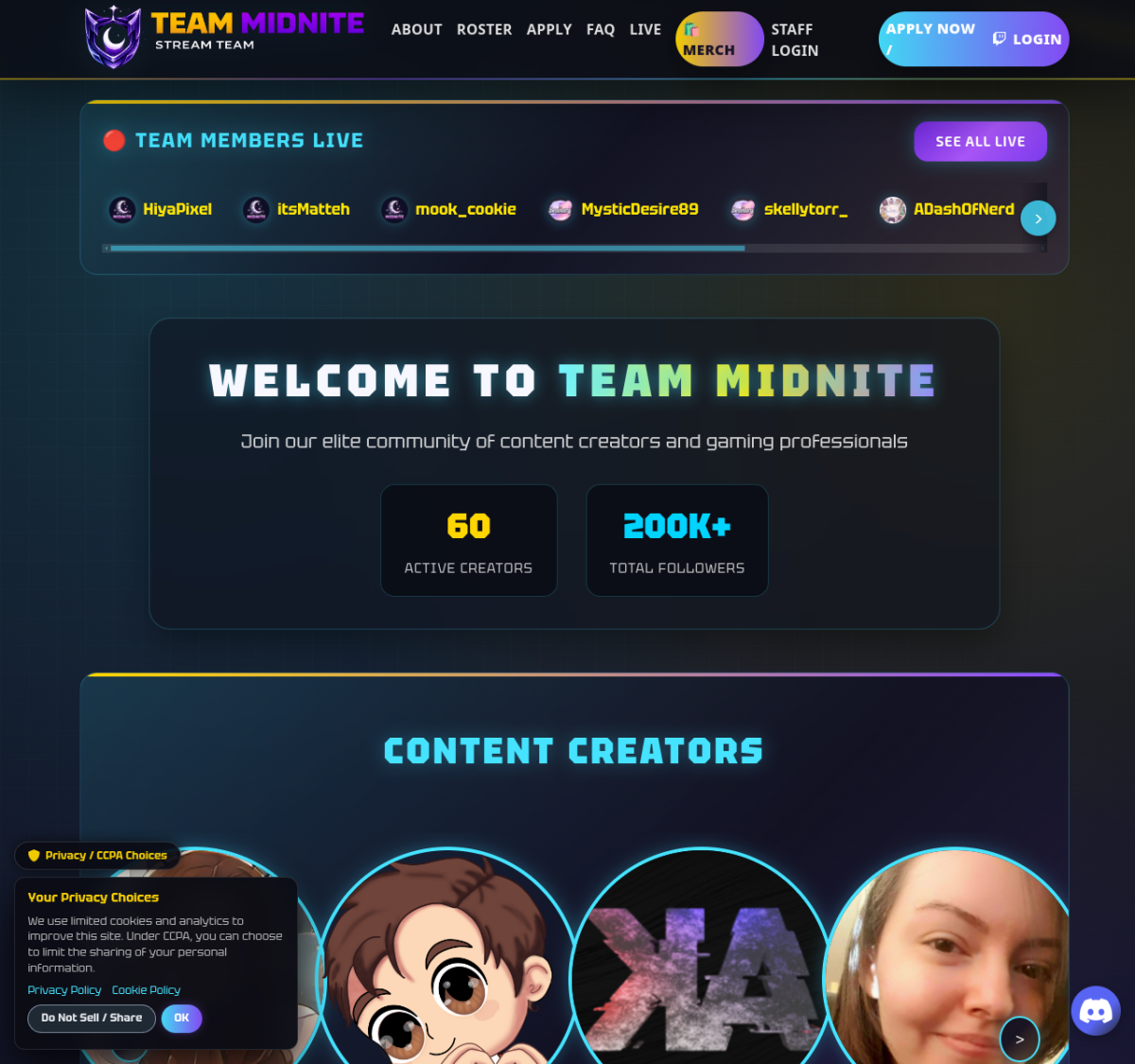 Screenshot preview of Team Midnite