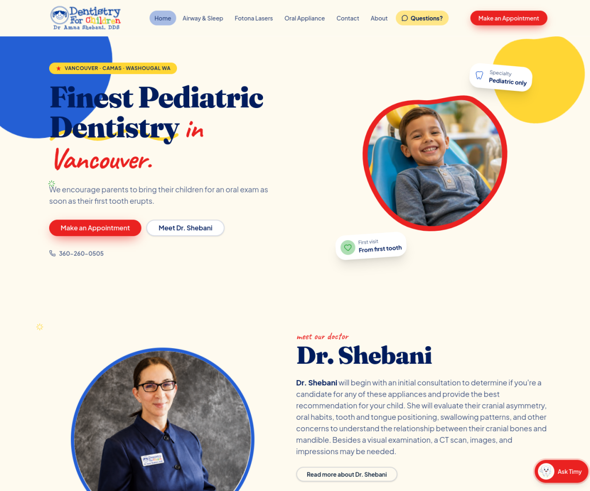 Dentistry for Children — website preview