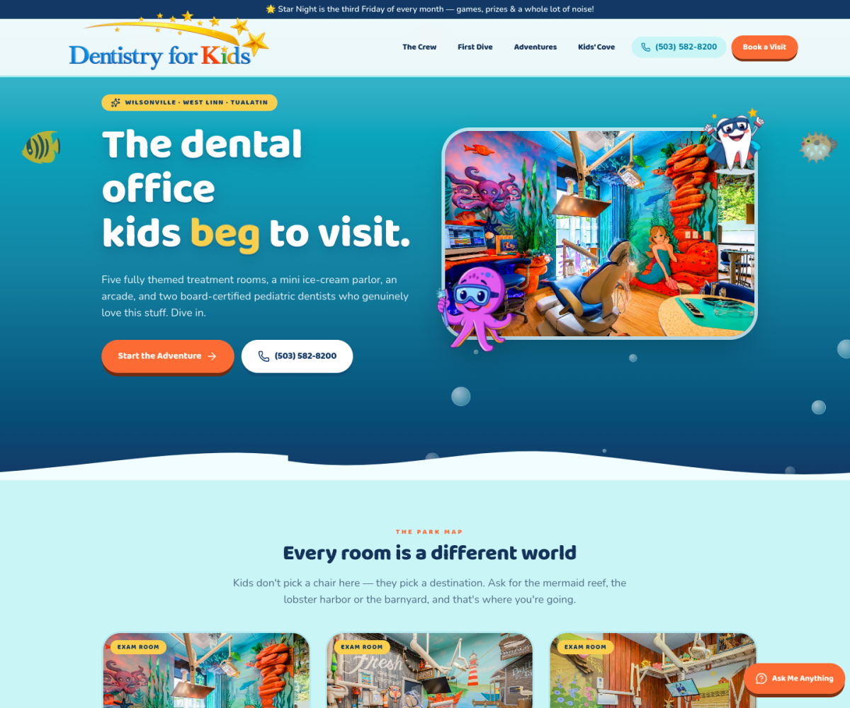 Dentistry For Kids — website preview
