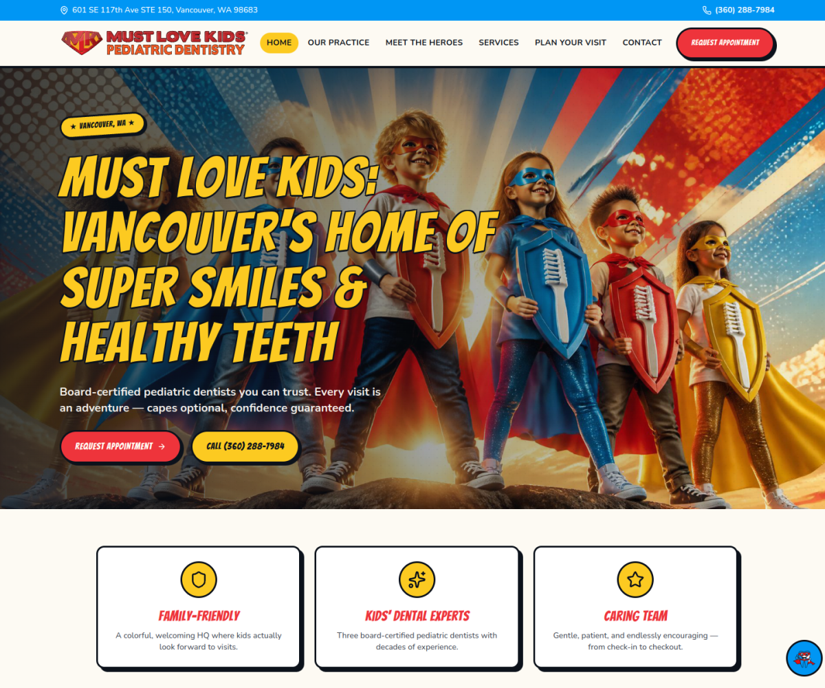Must Love Kids — website preview