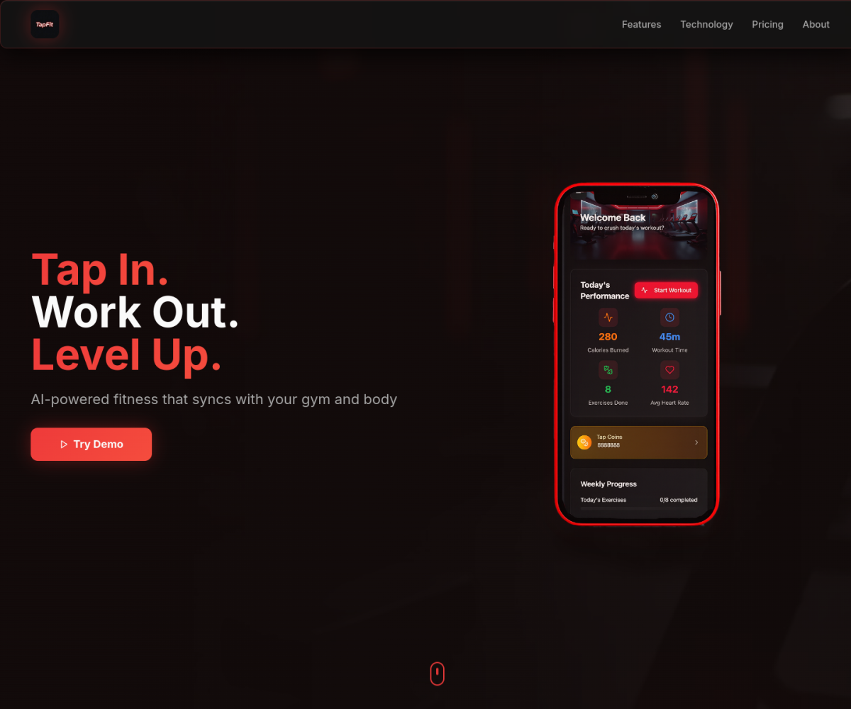 TapFit — website preview