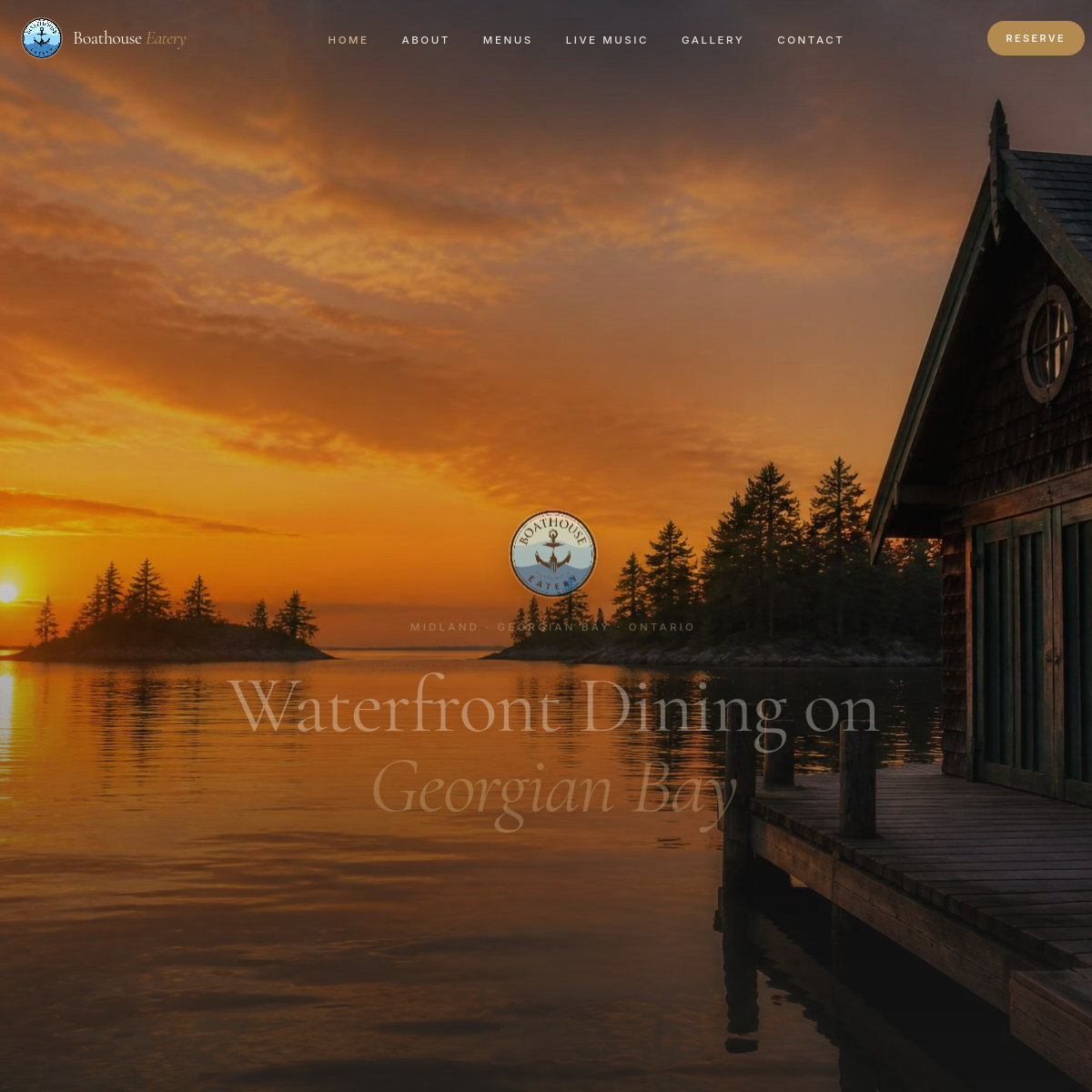Boathouse Eatery website screenshot
