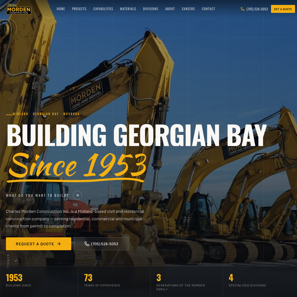 Morden Construction website screenshot