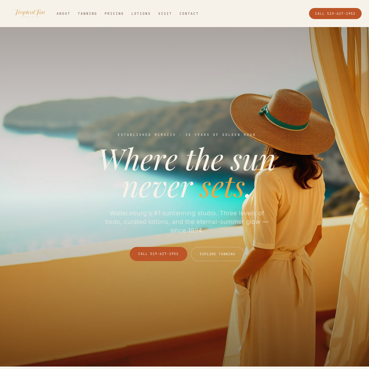 Tropical Tan website screenshot