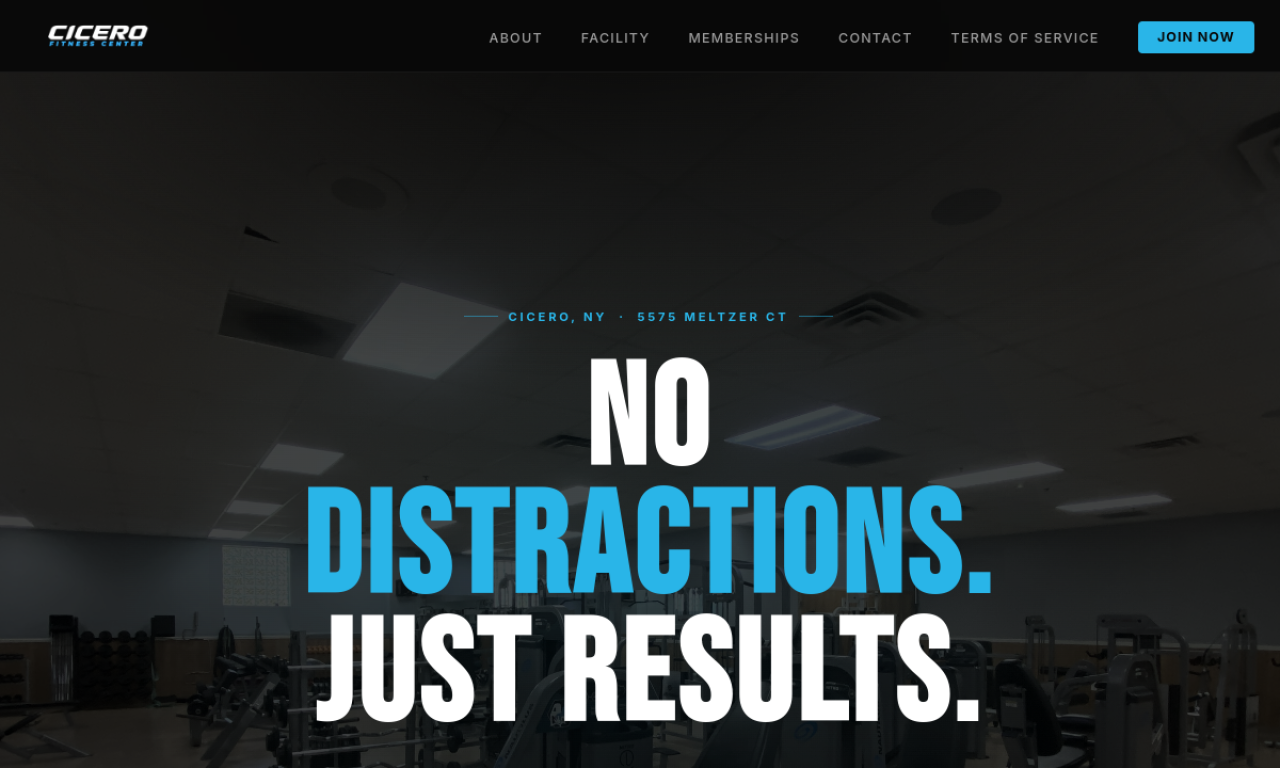 Cicero Fitness website screenshot
