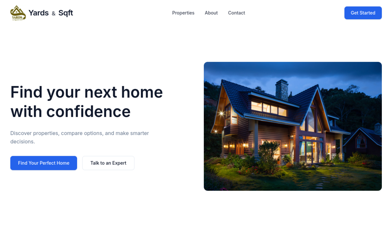 Yards & SqFt — Real Estate