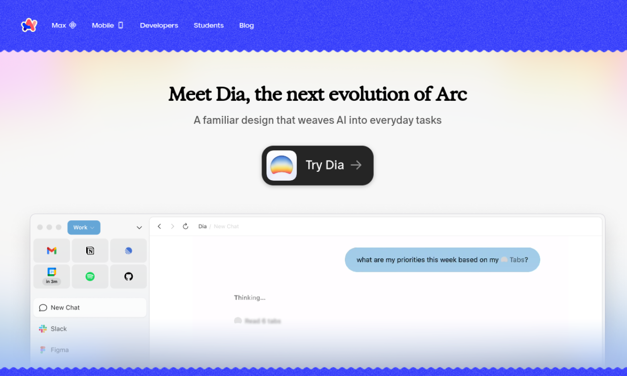 Arc Browser screenshot