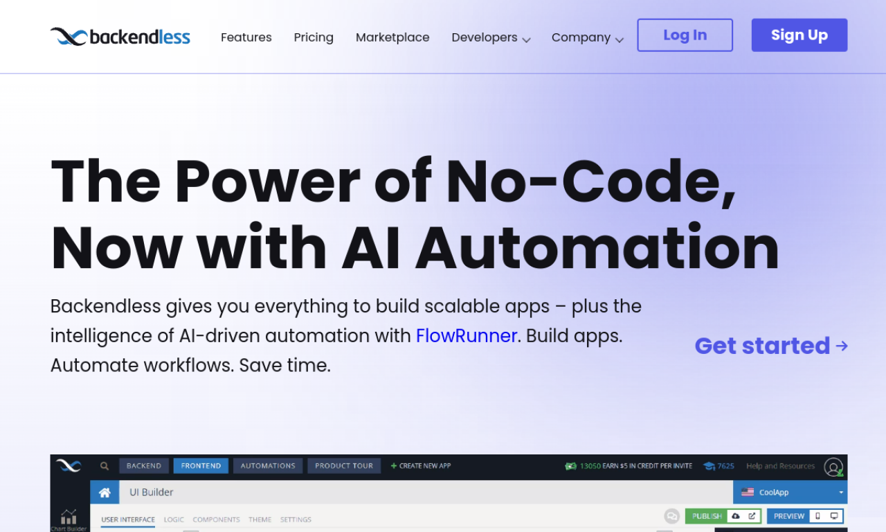 Backendless screenshot