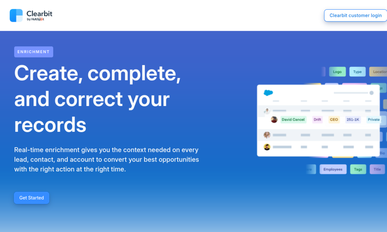 Clearbit Enrichment screenshot