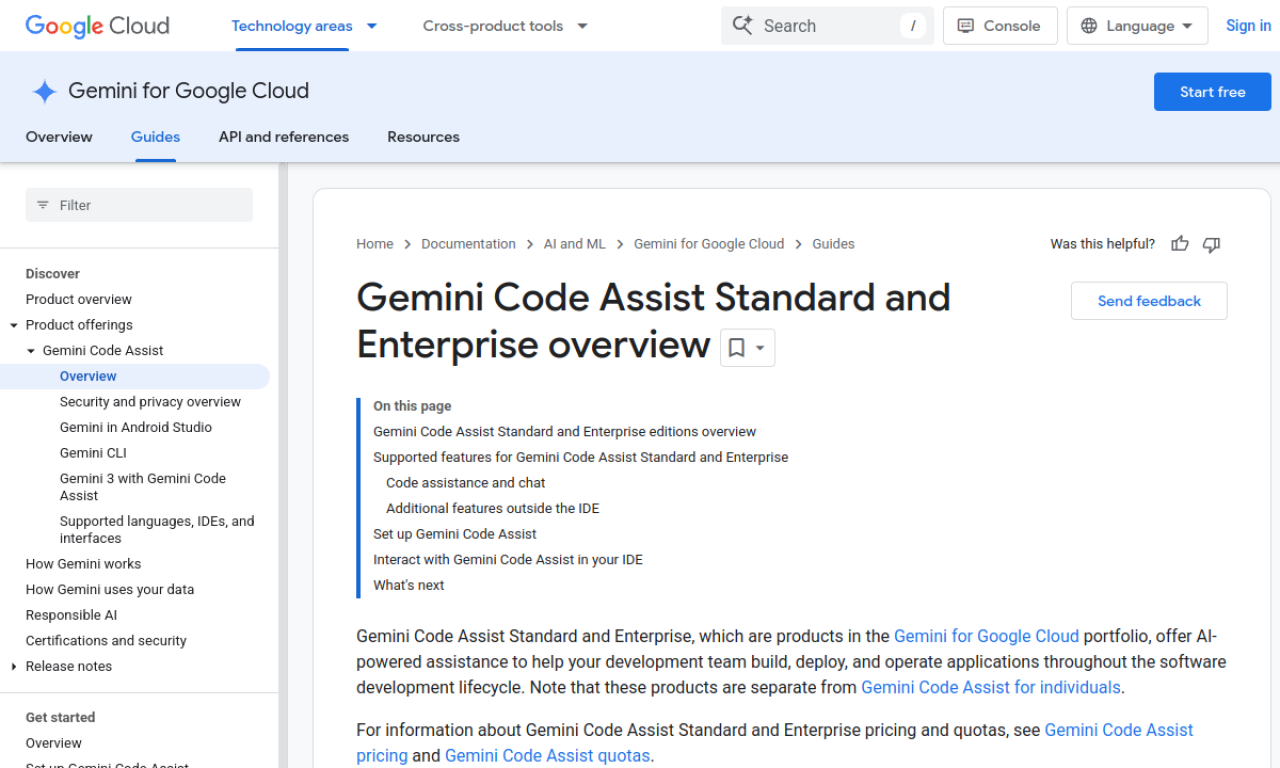 Gemini Code Assist screenshot
