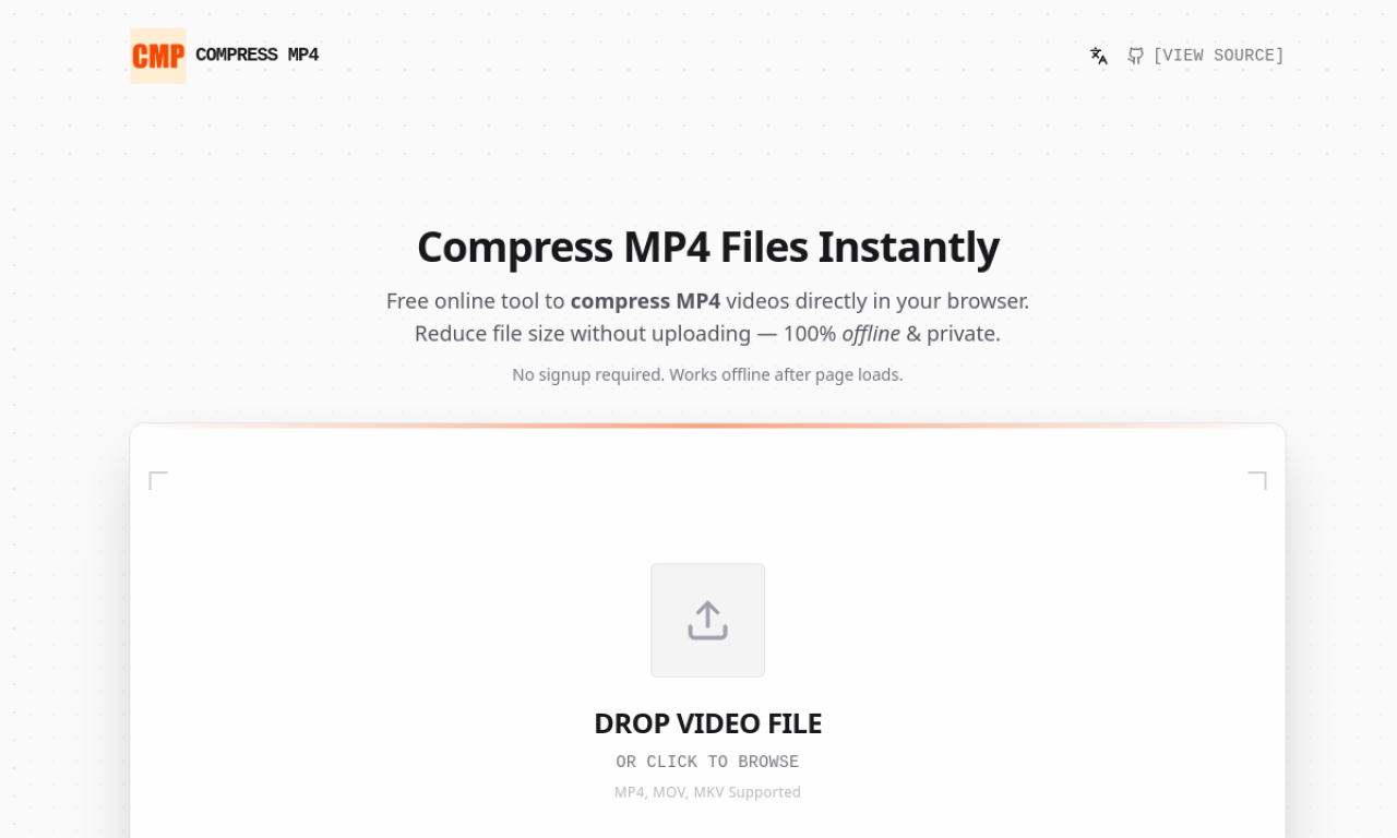 Compressmp4.org screenshot