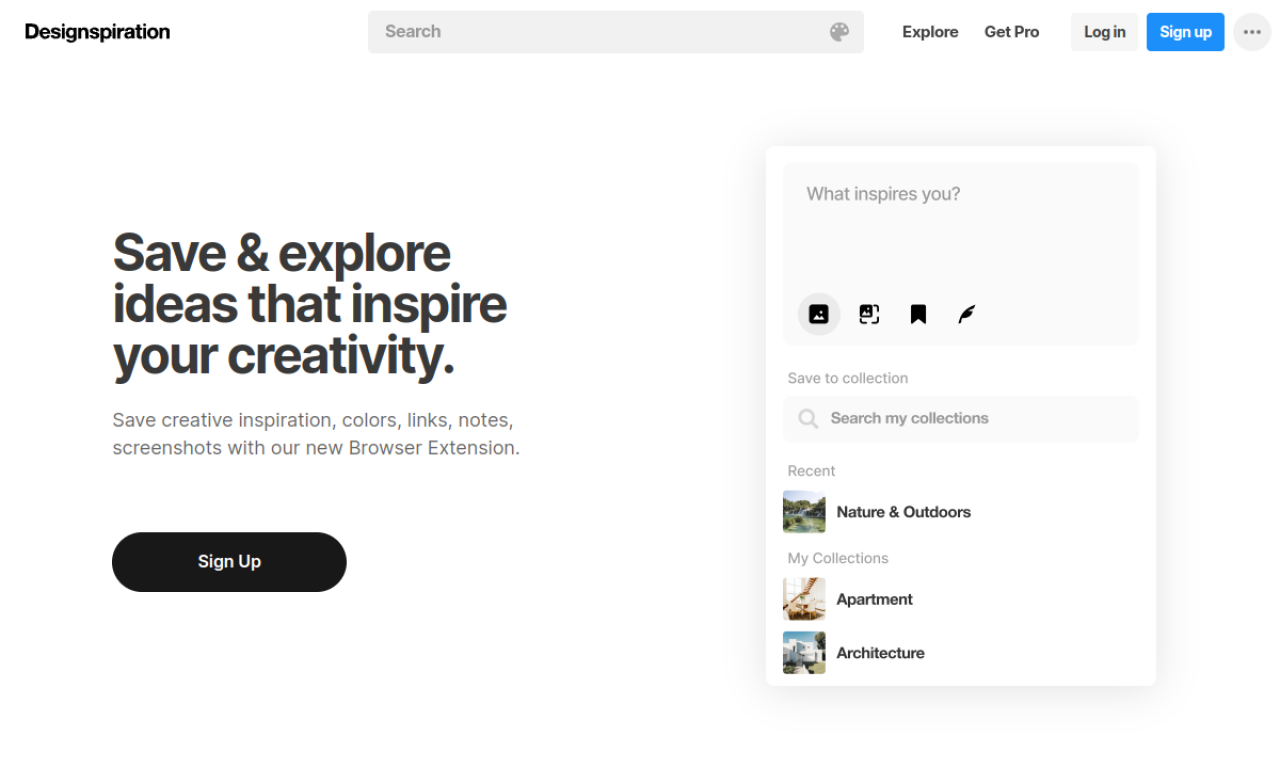 Designspiration screenshot