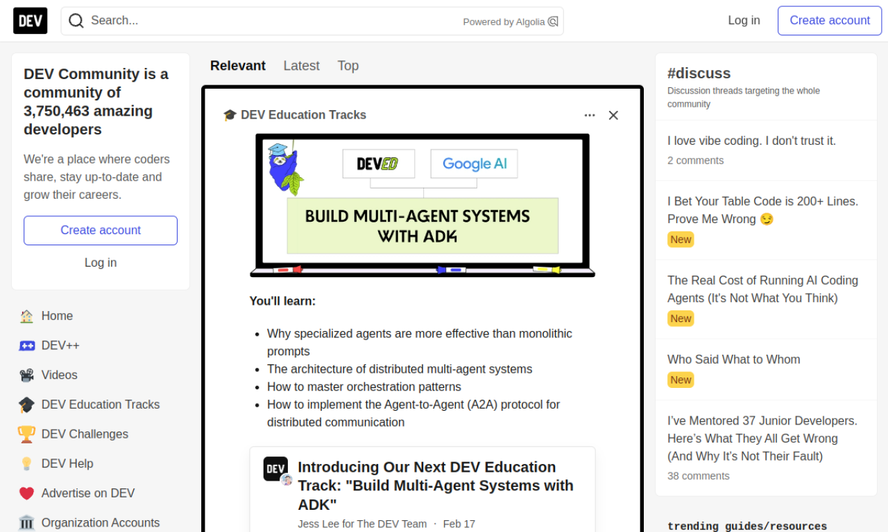 DEV Community screenshot
