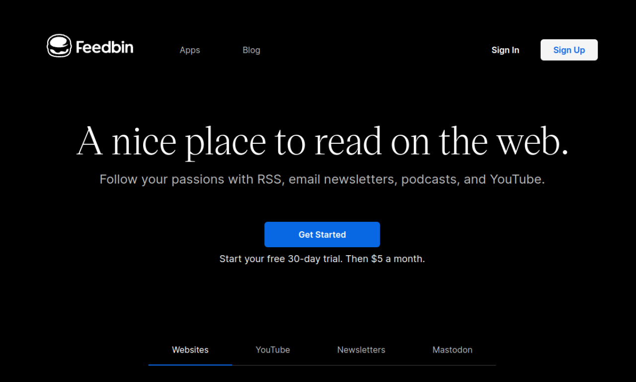 Feedbin screenshot