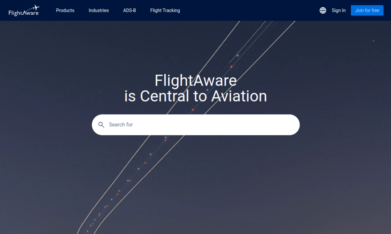 FlightAware screenshot