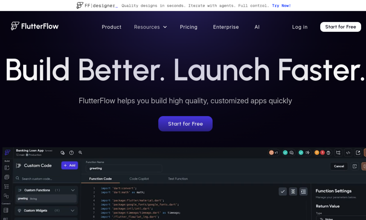 FlutterFlow screenshot