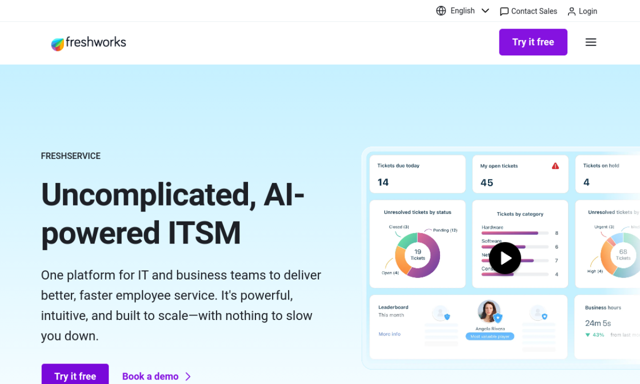 Freshservice screenshot