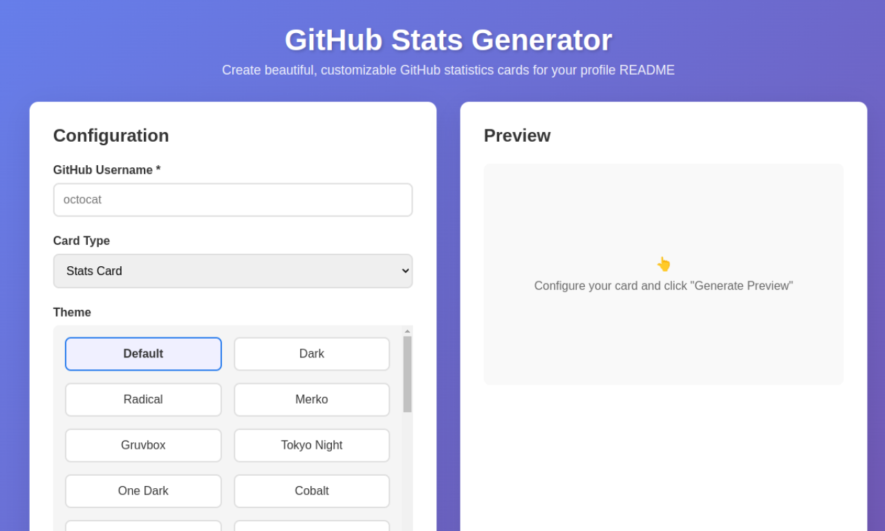 GitHub Stats screenshot