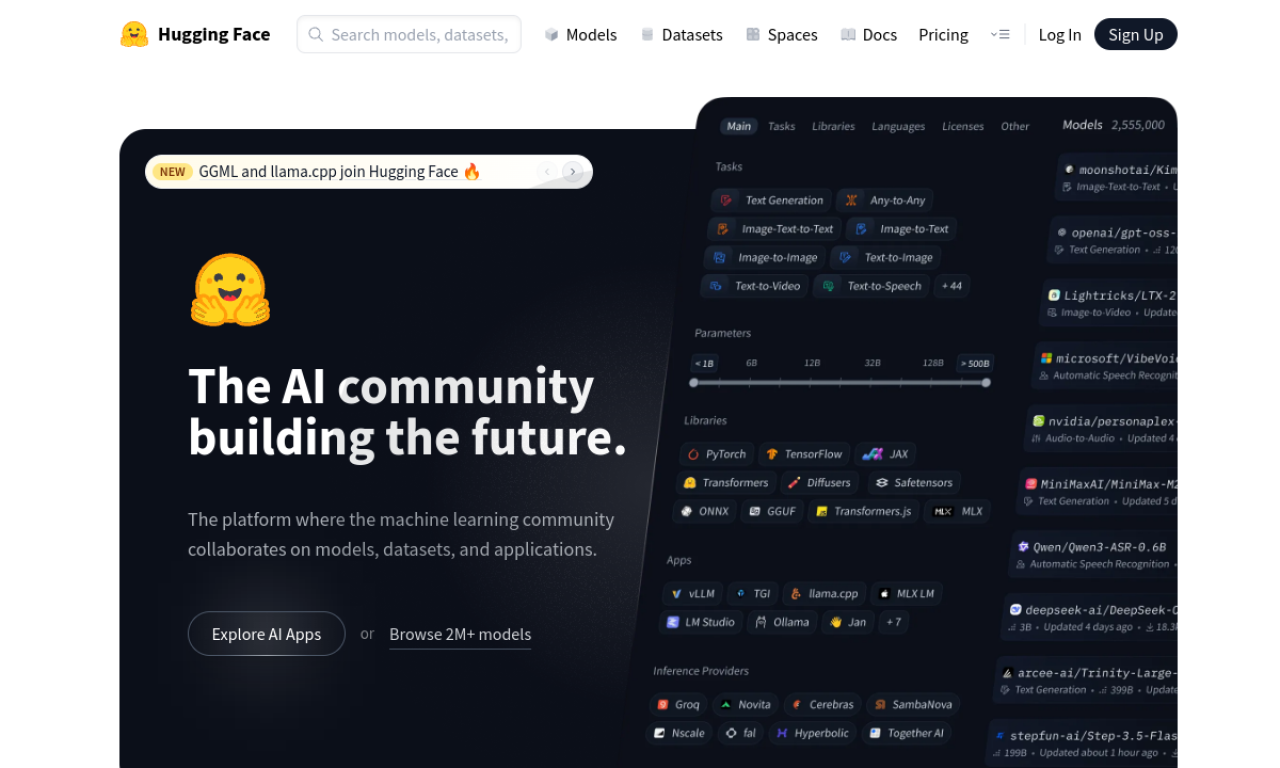 Hugging Face screenshot