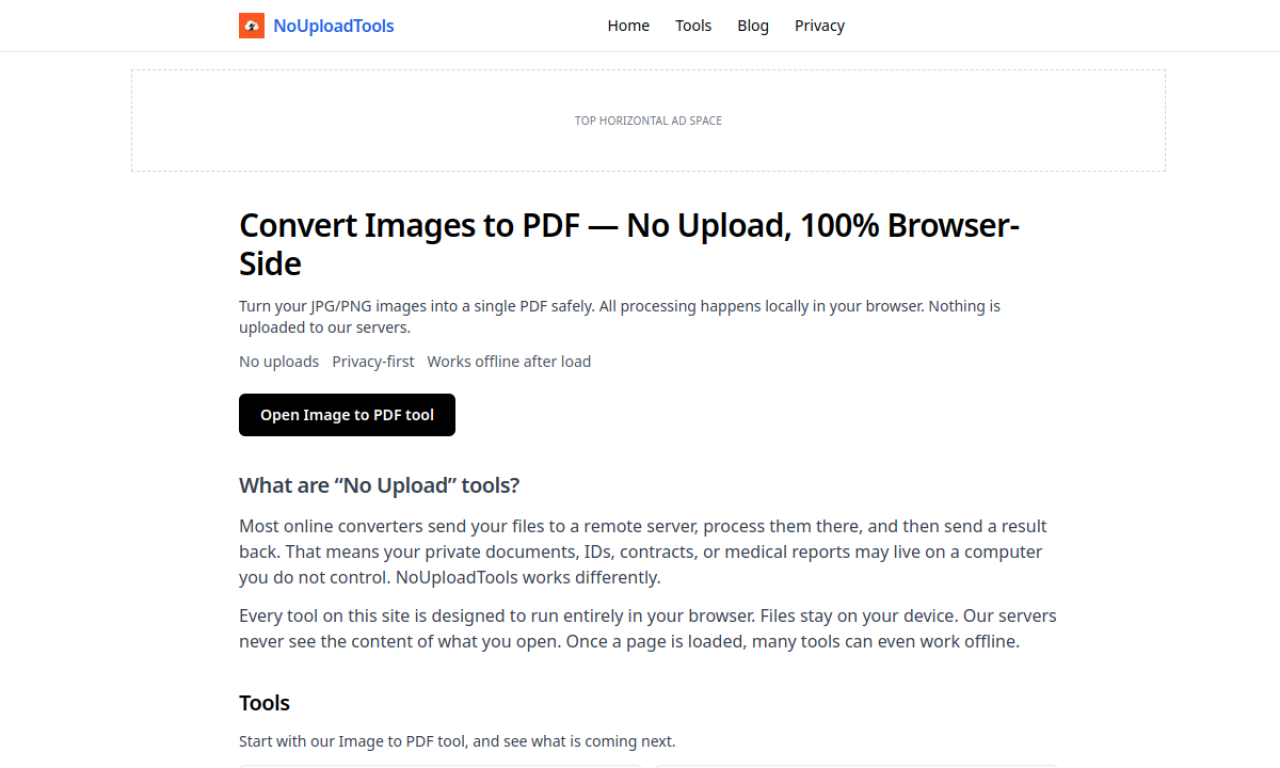 NoUploadTools screenshot