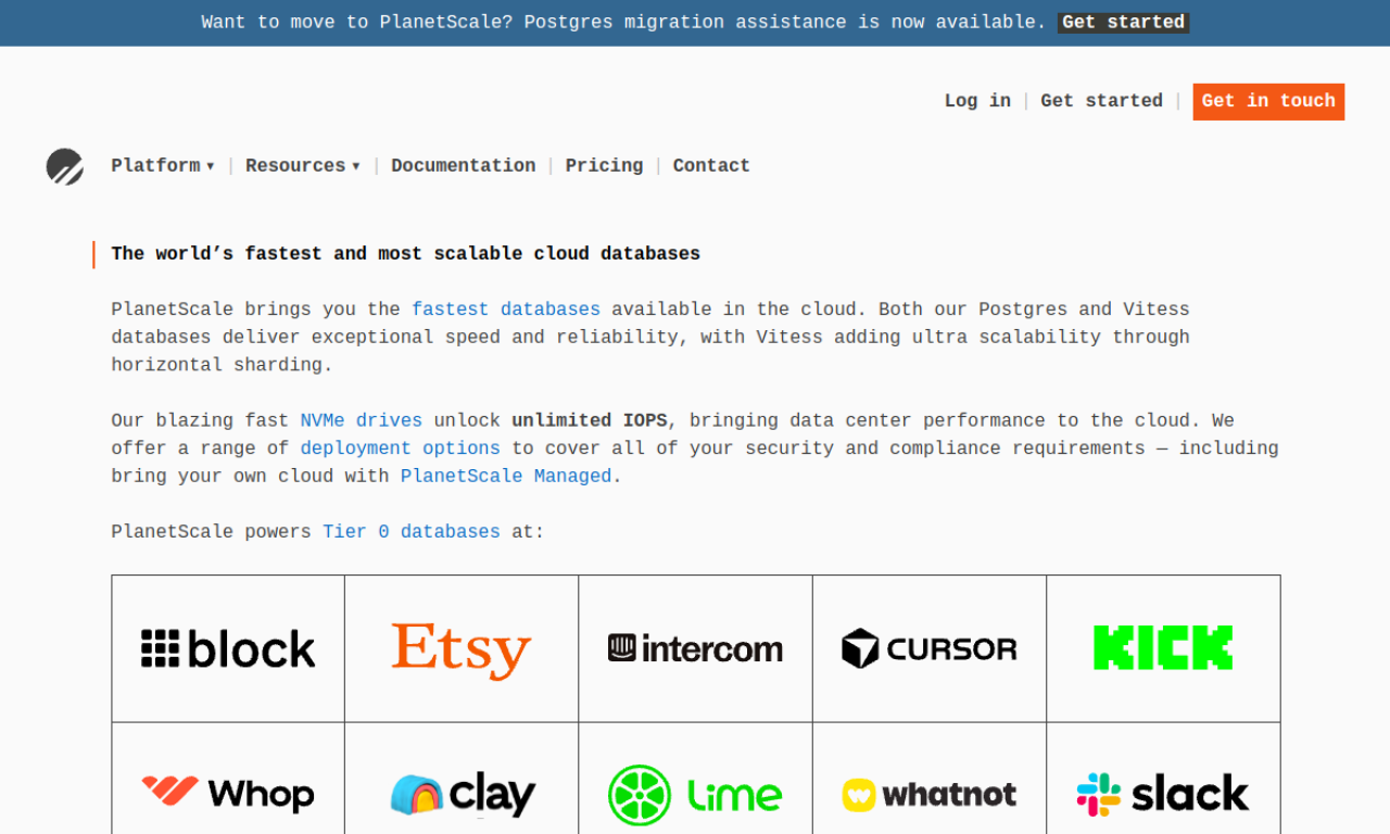PlanetScale screenshot