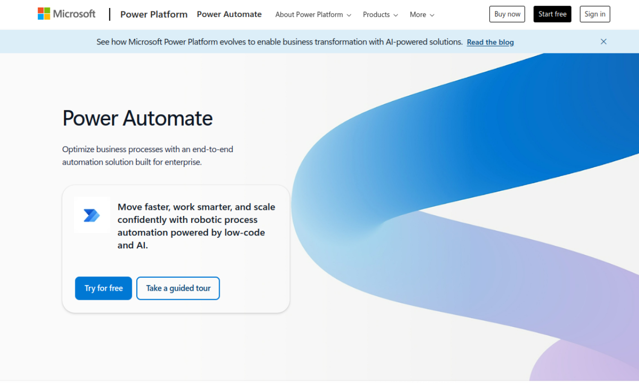 Microsoft Power Automate screenshot