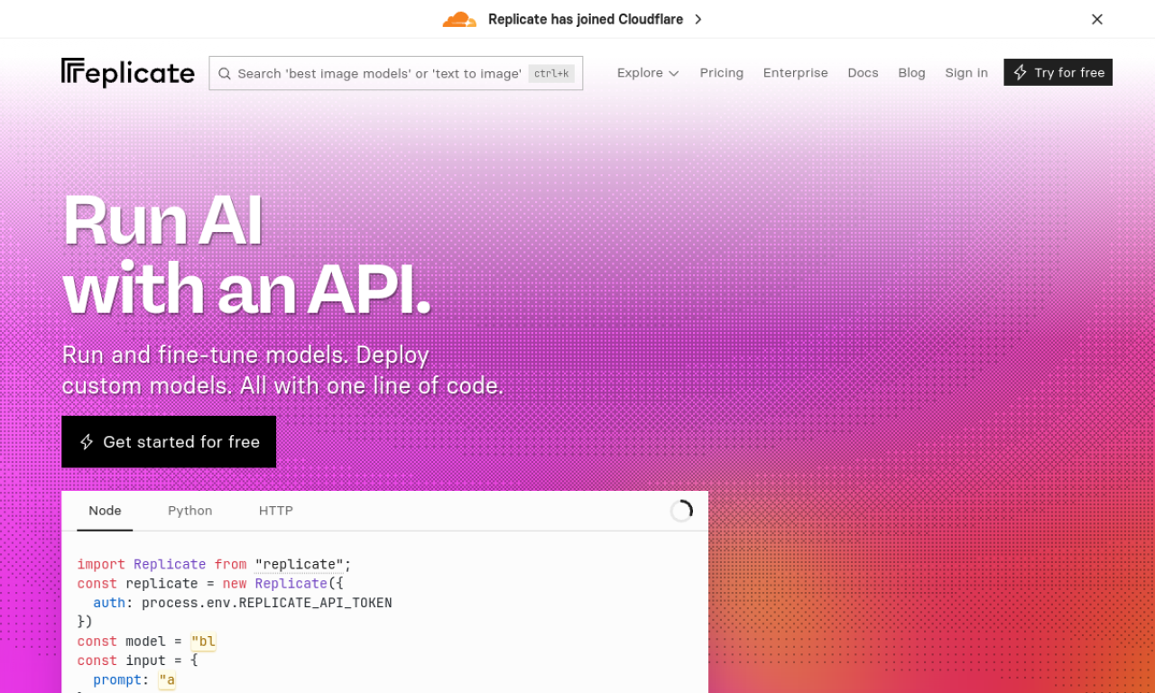 Replicate screenshot