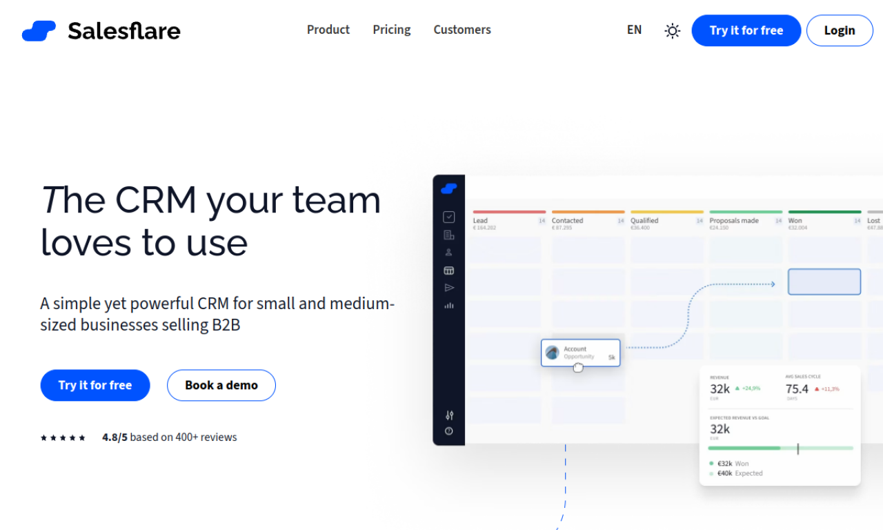 Salesflare screenshot
