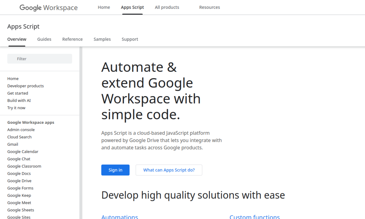 Google Apps Script screenshot