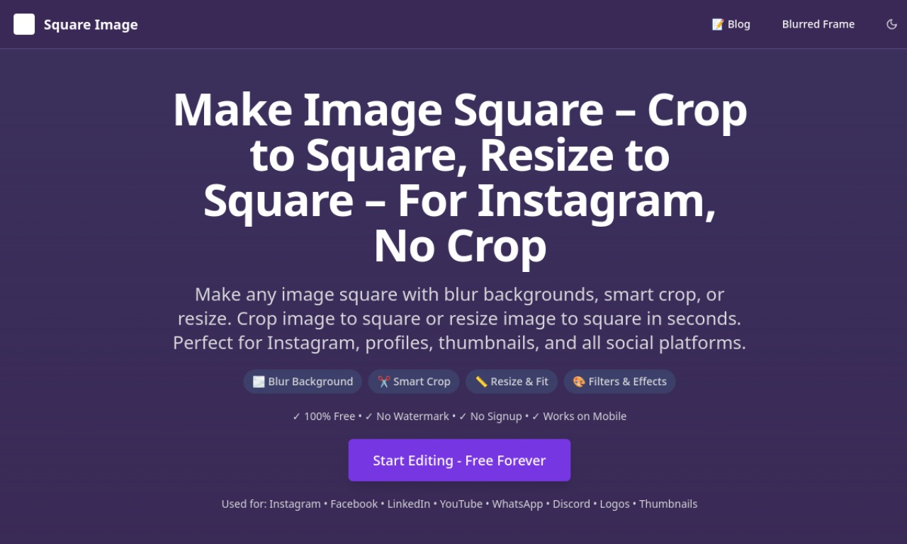 Squareimage.run screenshot