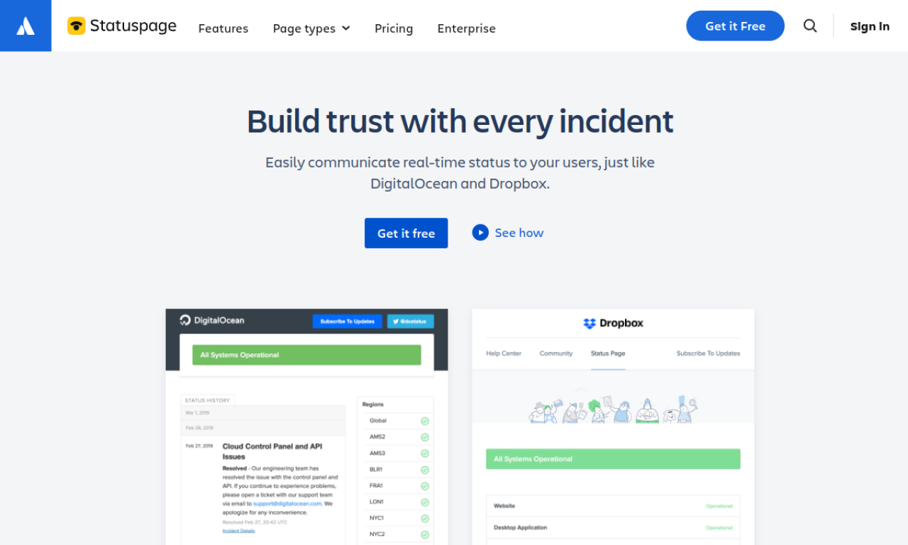Statuspage screenshot