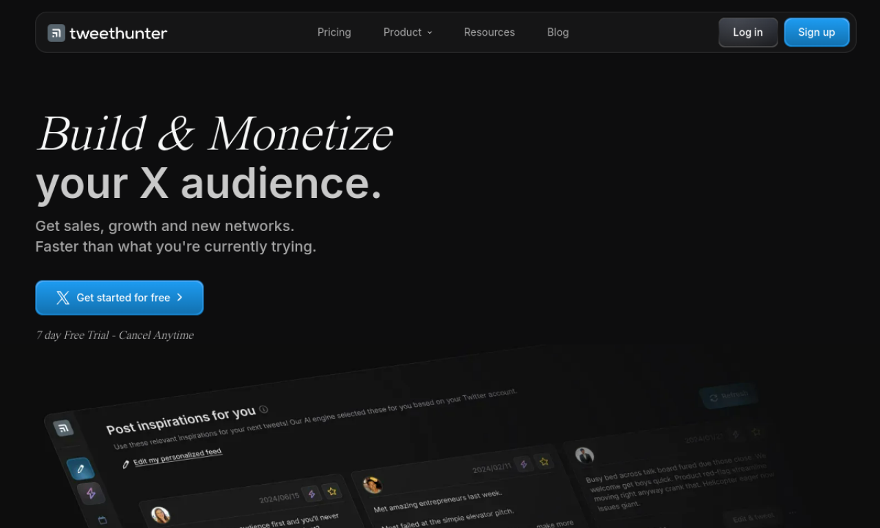 Tweet Hunter screenshot