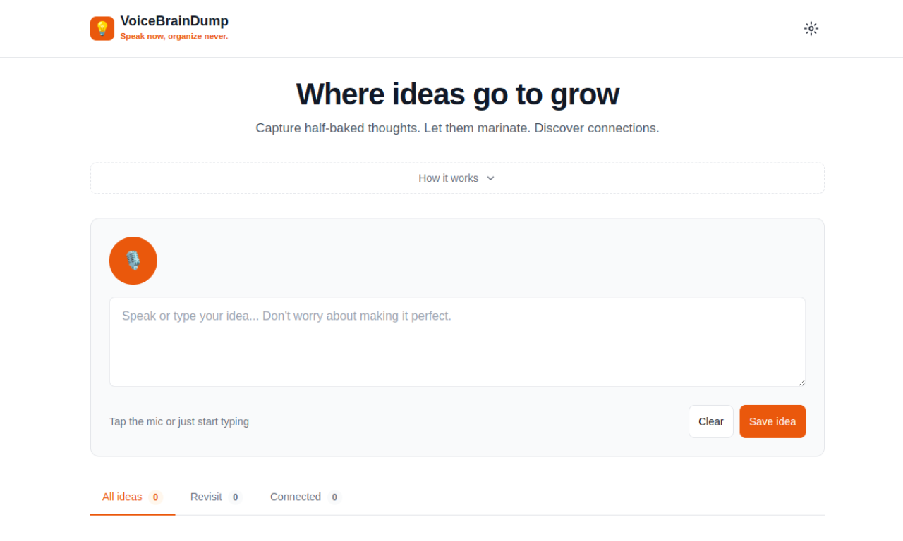 Voice Brain Dump screenshot