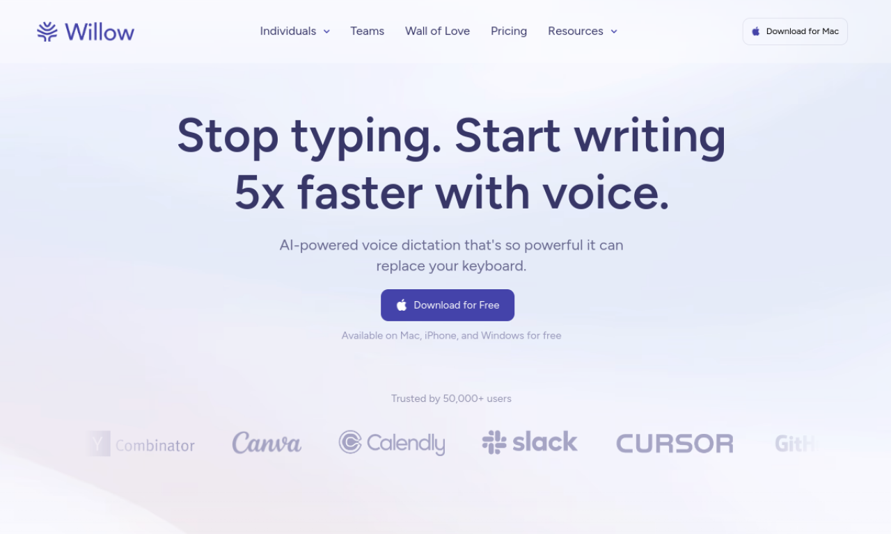 Willow on Windows screenshot