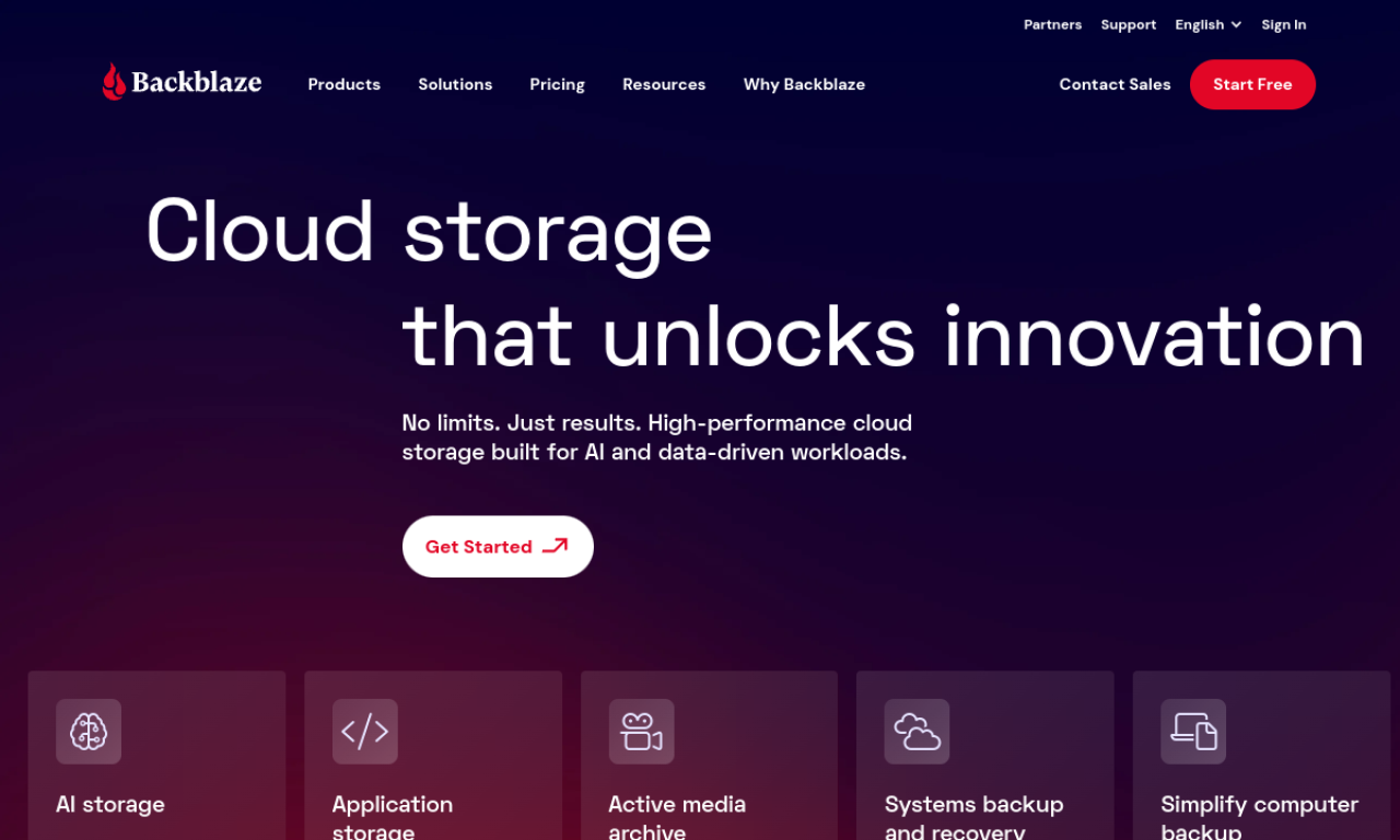 Backblaze screenshot