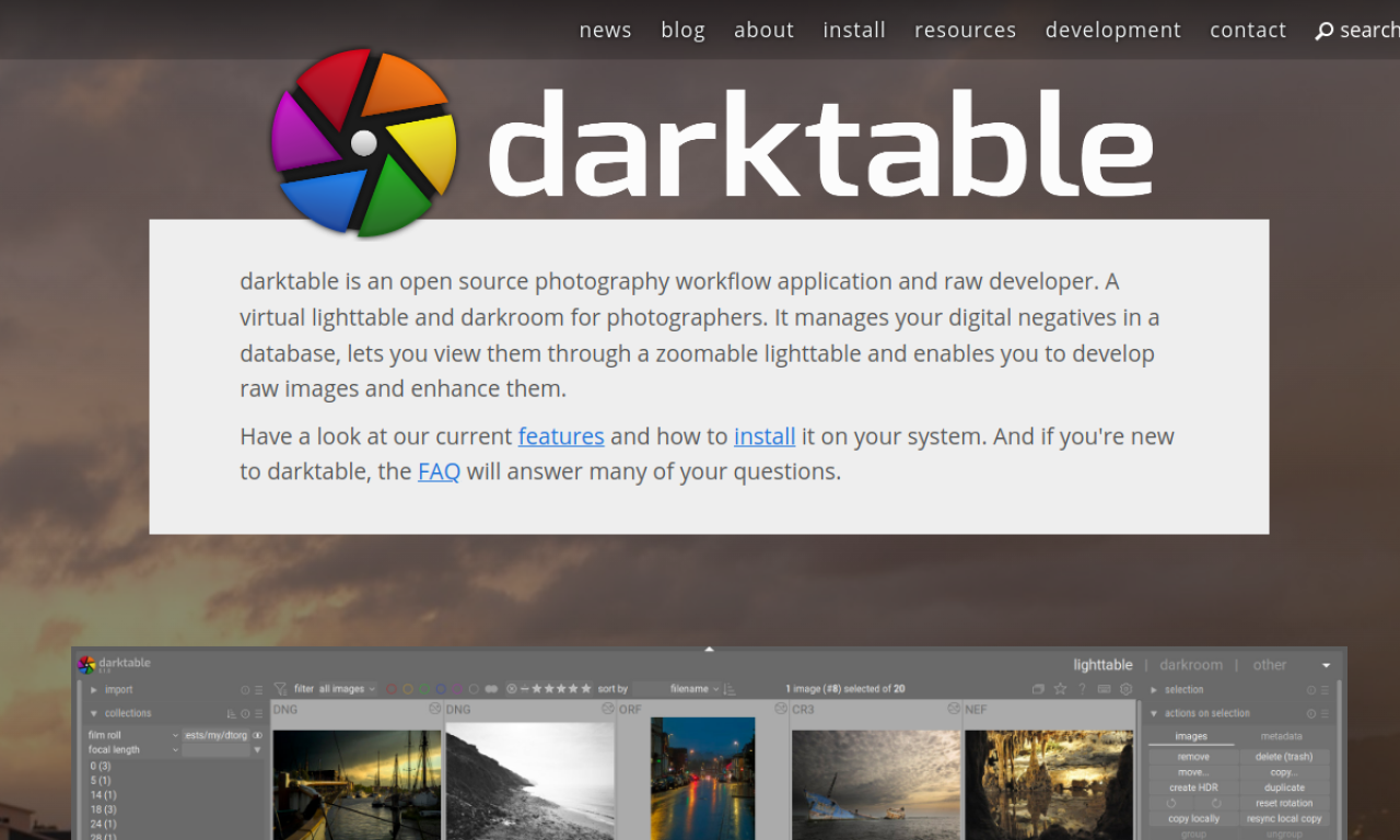 Darktable screenshot