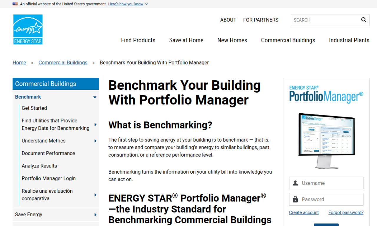 EnergyStar Portfolio Manager screenshot