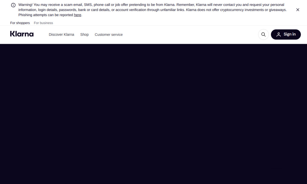 Klarna screenshot
