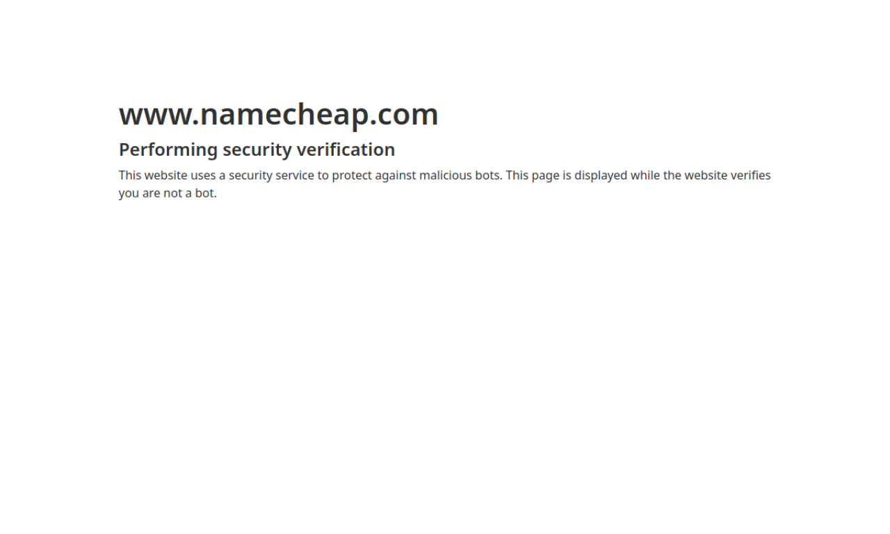 Namecheap screenshot