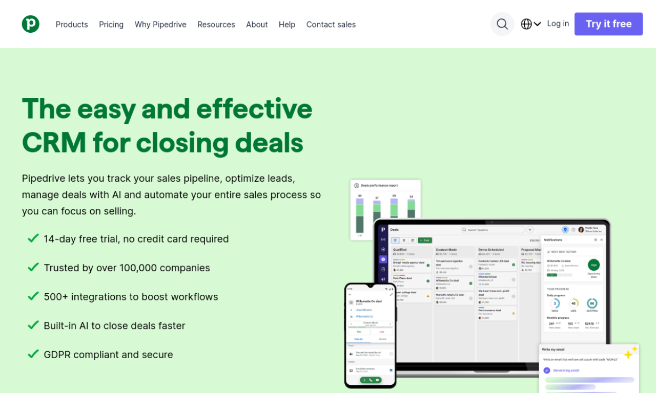 Pipedrive screenshot
