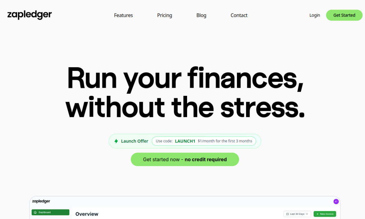Zapledger screenshot