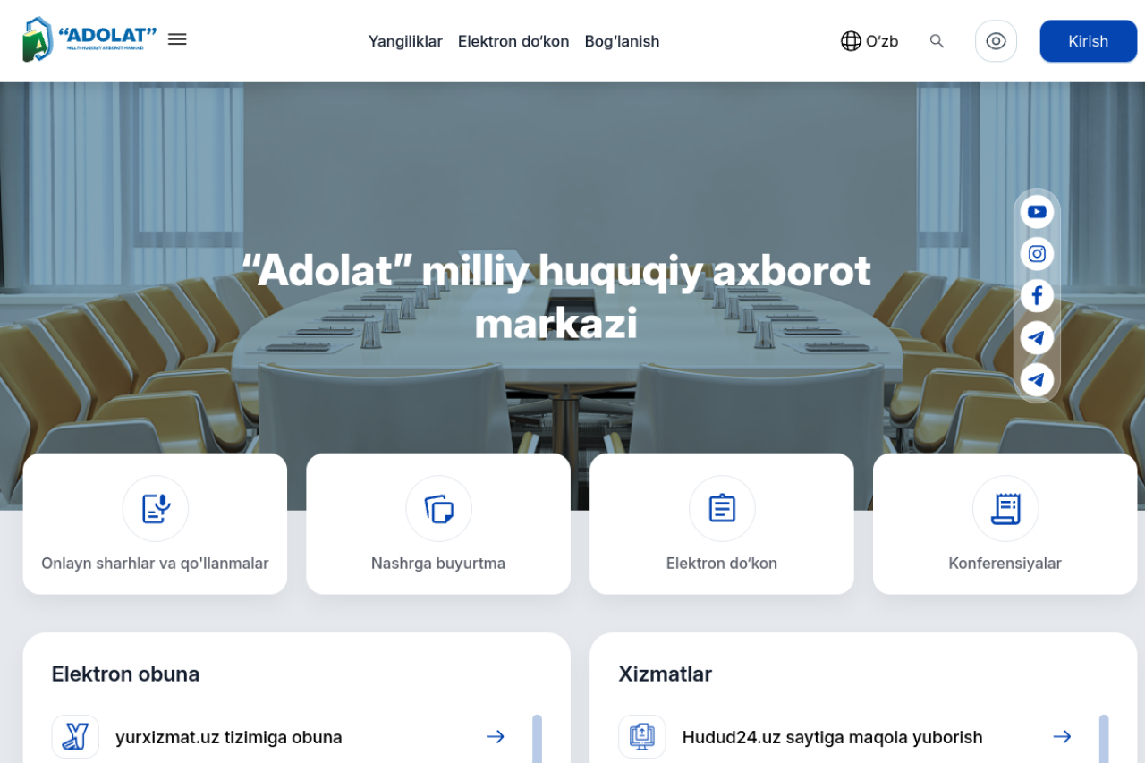 Screenshot of adolatmarkazi.uz