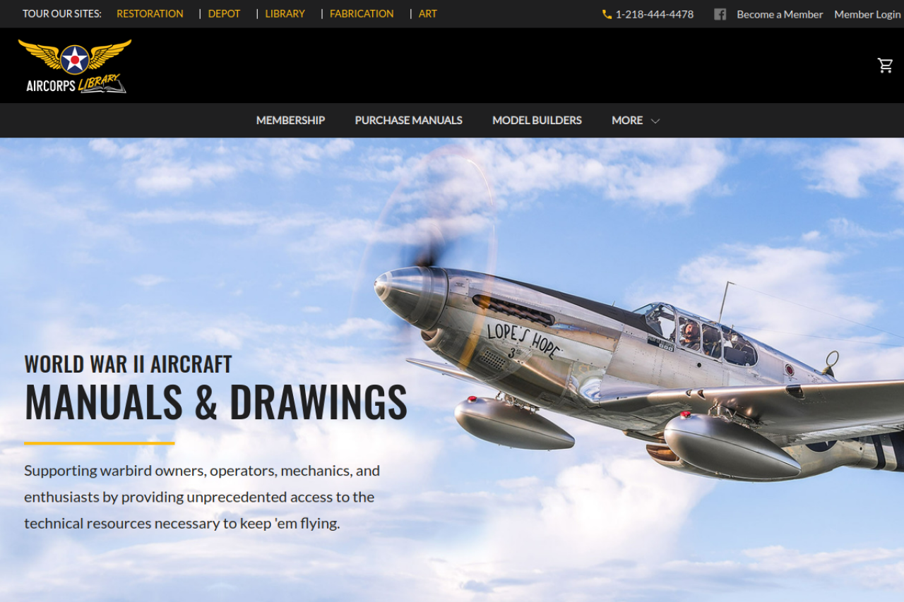 Screenshot of aircorpslibrary.com