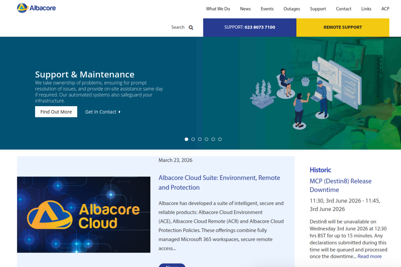 Screenshot of albacore.net