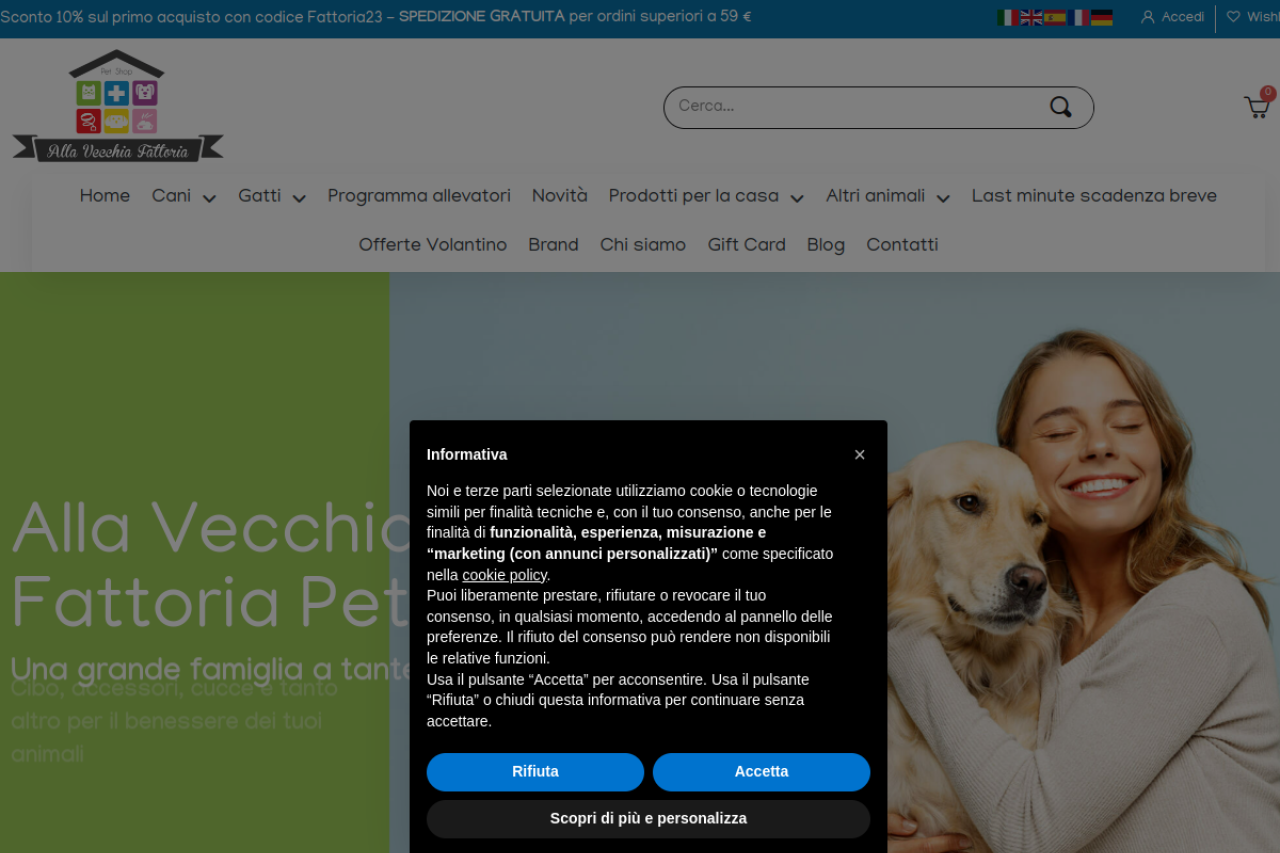 Screenshot of allavecchiafattoriashop.it