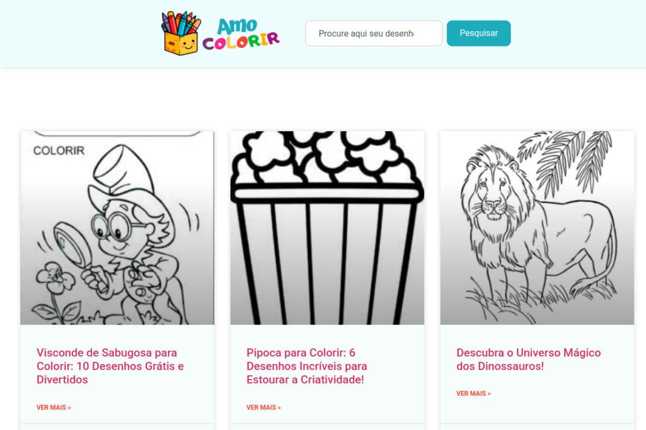 Screenshot of amocolorir.com.br