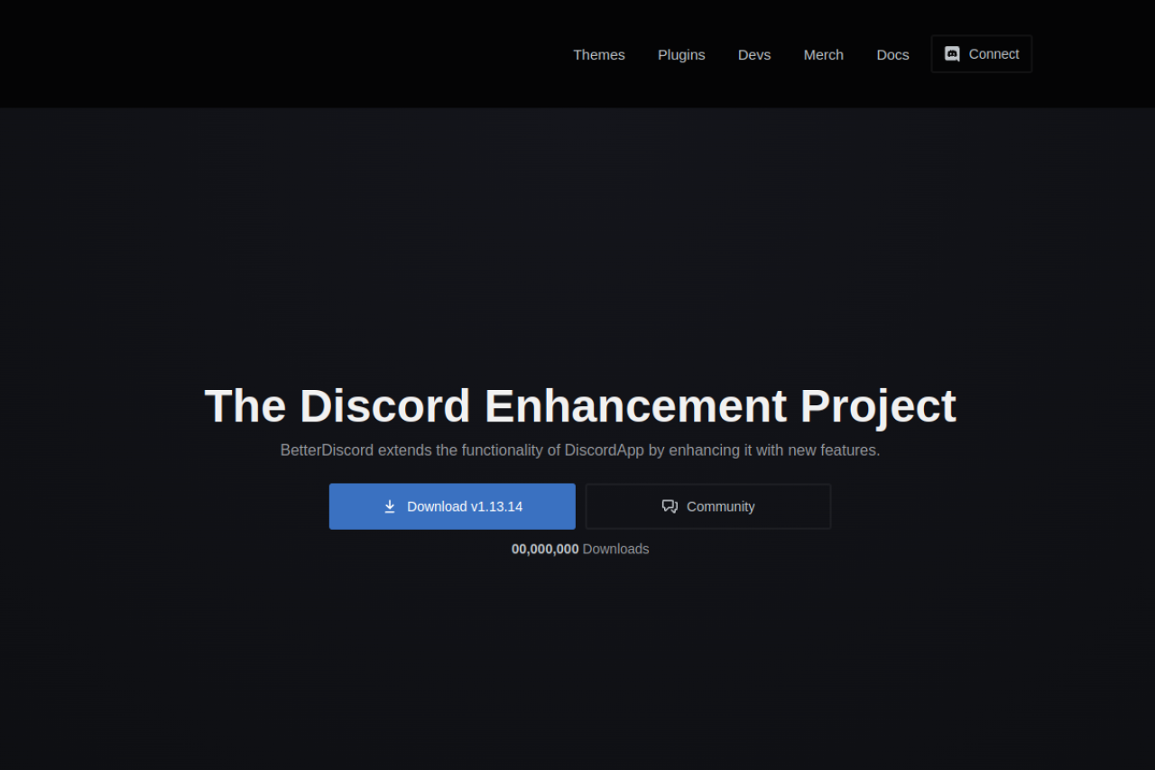 Screenshot of betterdiscord.app